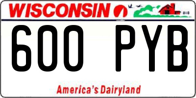 WI license plate 600PYB