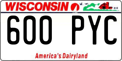 WI license plate 600PYC