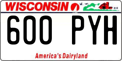 WI license plate 600PYH