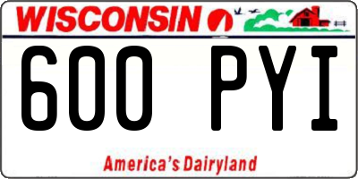 WI license plate 600PYI