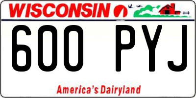 WI license plate 600PYJ
