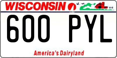 WI license plate 600PYL