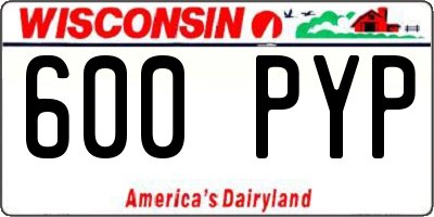 WI license plate 600PYP