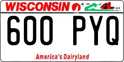 WI license plate 600PYQ