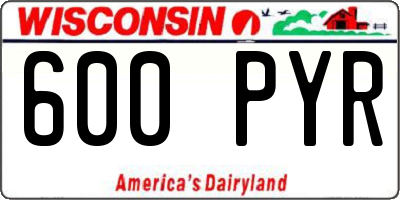 WI license plate 600PYR