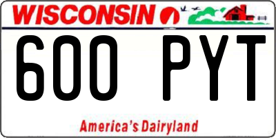 WI license plate 600PYT