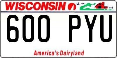 WI license plate 600PYU