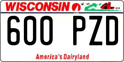 WI license plate 600PZD