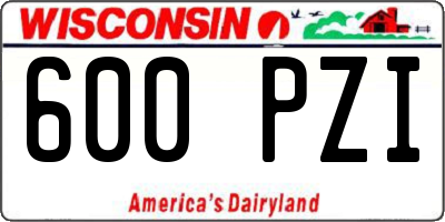 WI license plate 600PZI