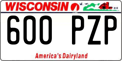 WI license plate 600PZP