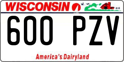 WI license plate 600PZV