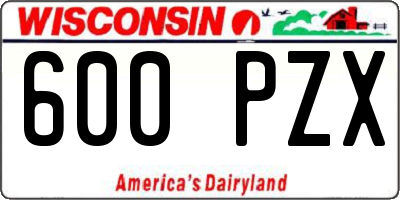 WI license plate 600PZX