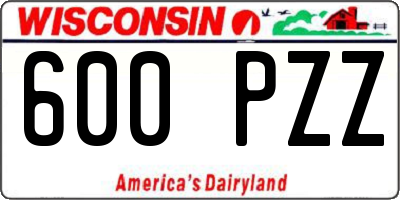 WI license plate 600PZZ