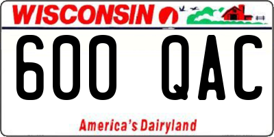 WI license plate 600QAC