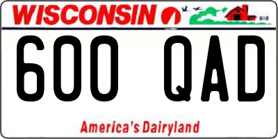 WI license plate 600QAD