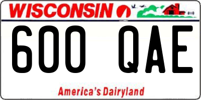 WI license plate 600QAE