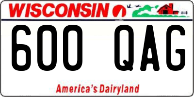 WI license plate 600QAG