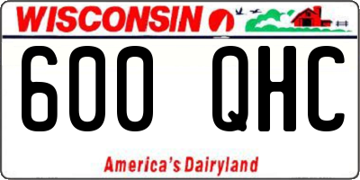 WI license plate 600QHC