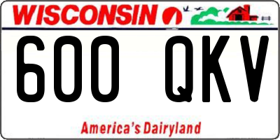 WI license plate 600QKV