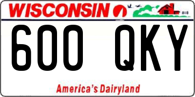 WI license plate 600QKY