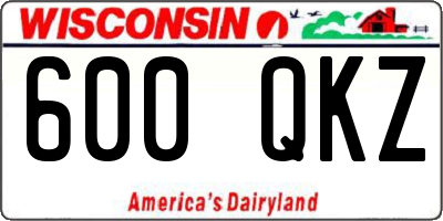 WI license plate 600QKZ