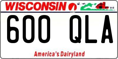 WI license plate 600QLA