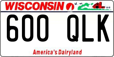 WI license plate 600QLK