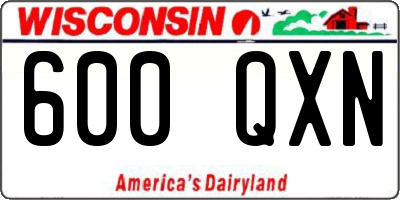WI license plate 600QXN