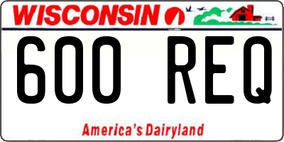 WI license plate 600REQ
