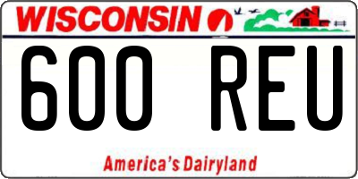 WI license plate 600REU