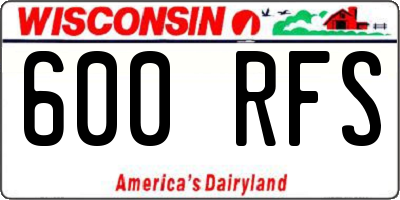 WI license plate 600RFS