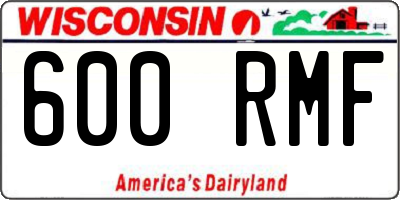 WI license plate 600RMF