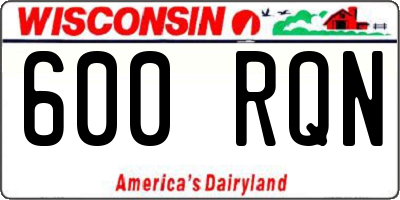 WI license plate 600RQN