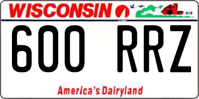 WI license plate 600RRZ