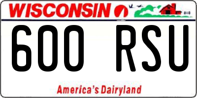 WI license plate 600RSU