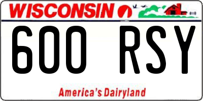 WI license plate 600RSY