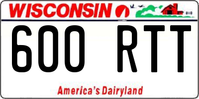 WI license plate 600RTT