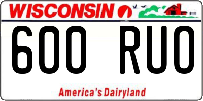 WI license plate 600RUO