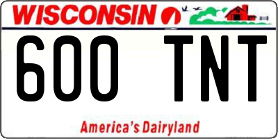 WI license plate 600TNT