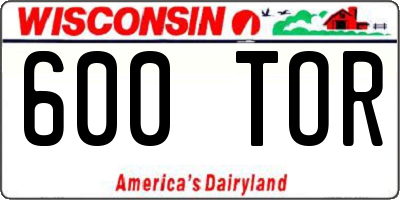 WI license plate 600TOR