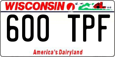 WI license plate 600TPF