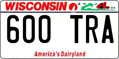 WI license plate 600TRA