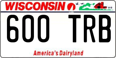 WI license plate 600TRB