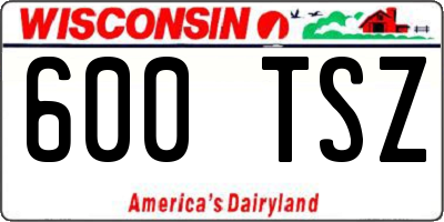 WI license plate 600TSZ