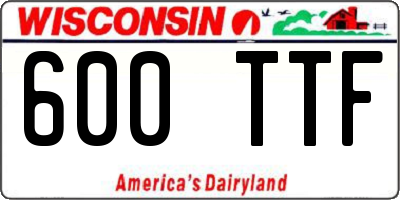 WI license plate 600TTF