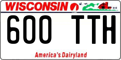 WI license plate 600TTH