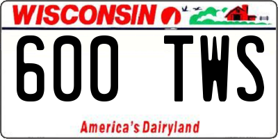 WI license plate 600TWS