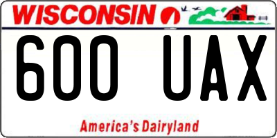 WI license plate 600UAX