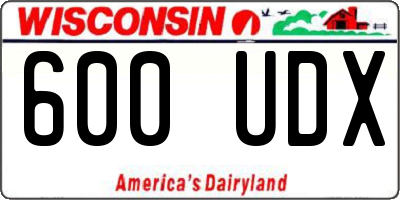 WI license plate 600UDX
