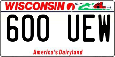 WI license plate 600UEW